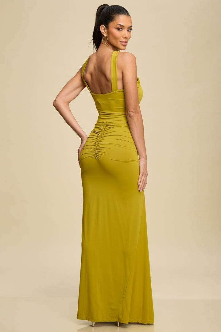 Moss Aura Mock Neck Maxi Dress