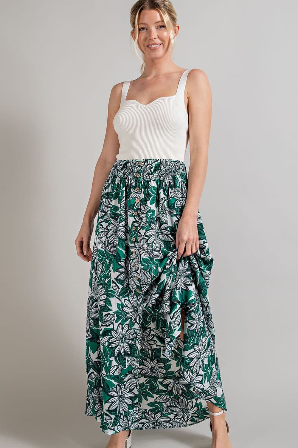 Emerald Flow Maxi Skirt