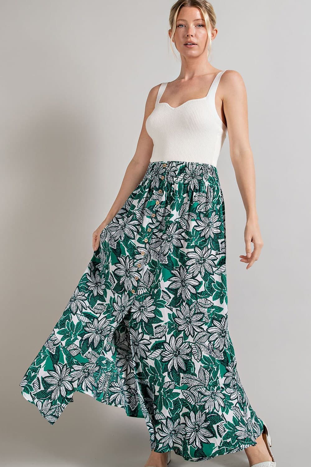 Emerald Flow Maxi Skirt