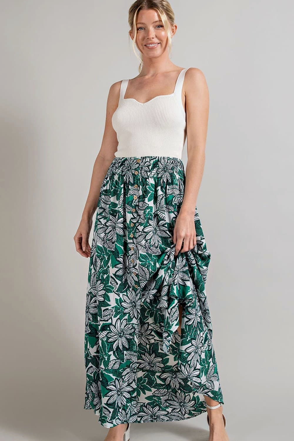 Emerald Flow Maxi Skirt