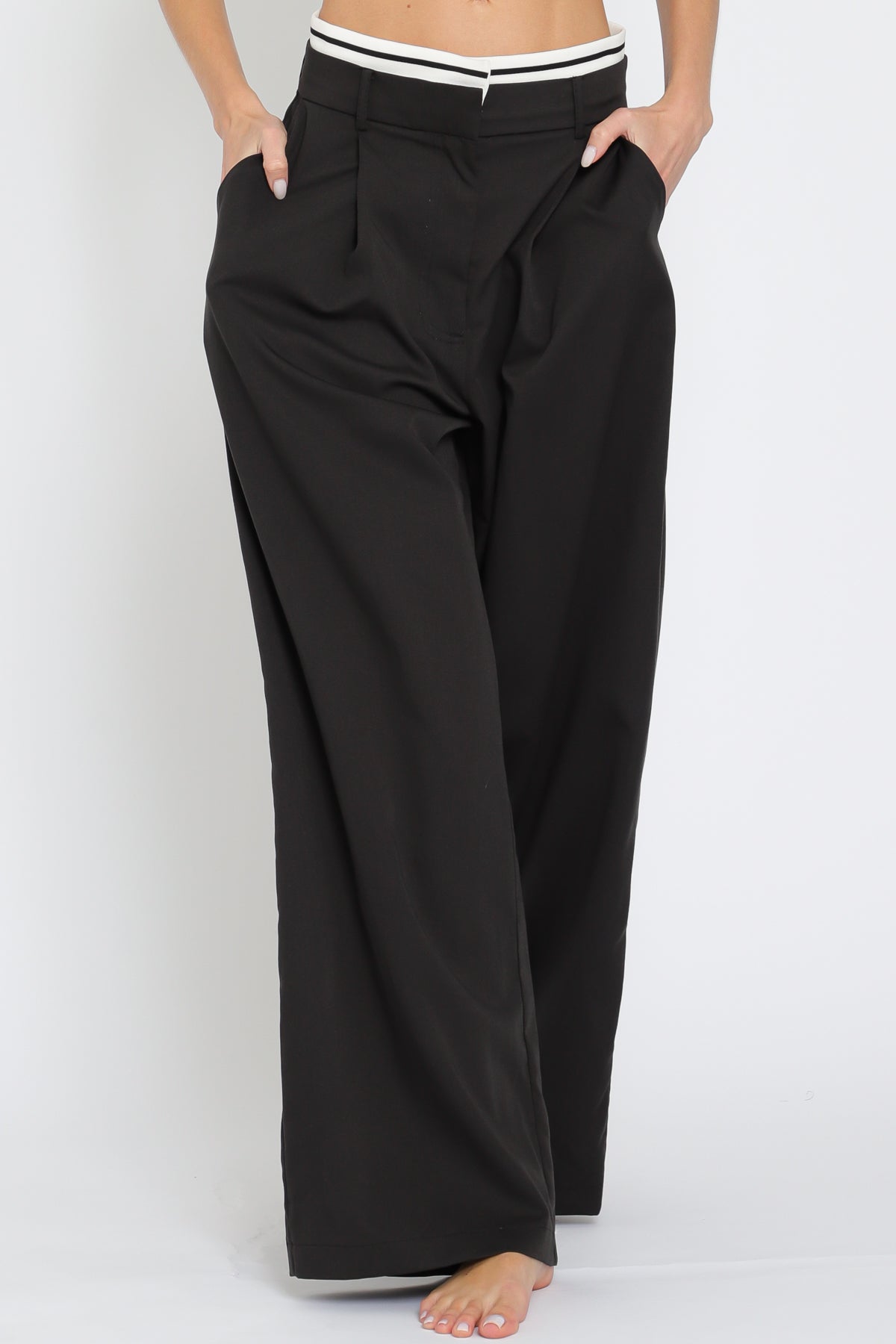 Black Balance Wide Leg Pants